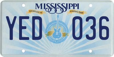 MS license plate YED036