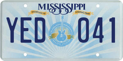 MS license plate YED041