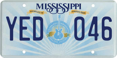 MS license plate YED046