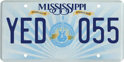 MS license plate YED055