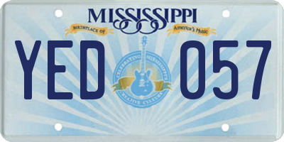 MS license plate YED057