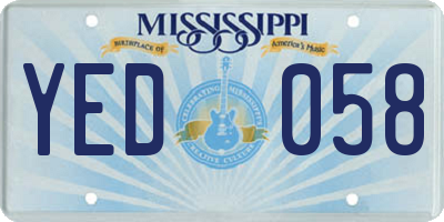 MS license plate YED058
