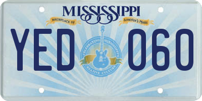 MS license plate YED060