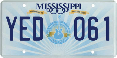 MS license plate YED061