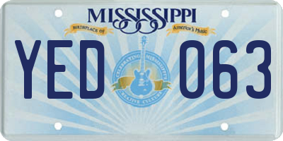 MS license plate YED063