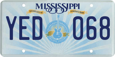 MS license plate YED068