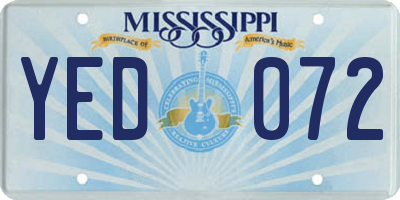 MS license plate YED072