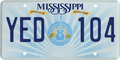 MS license plate YED104