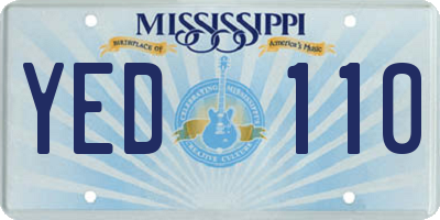 MS license plate YED110