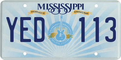 MS license plate YED113