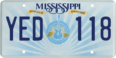 MS license plate YED118