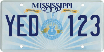 MS license plate YED123