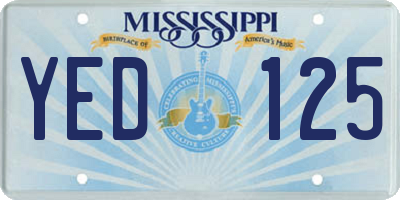 MS license plate YED125