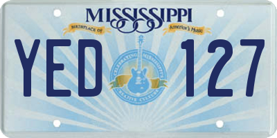 MS license plate YED127