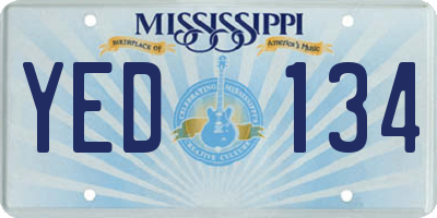 MS license plate YED134