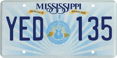 MS license plate YED135