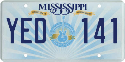 MS license plate YED141