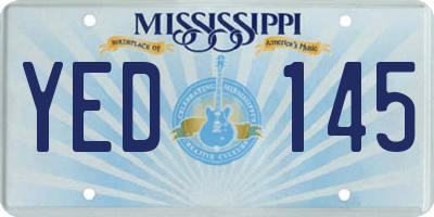 MS license plate YED145