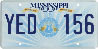 MS license plate YED156