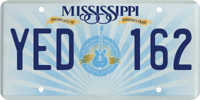 MS license plate YED162