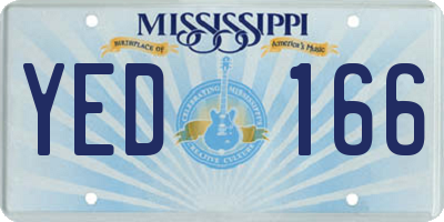 MS license plate YED166