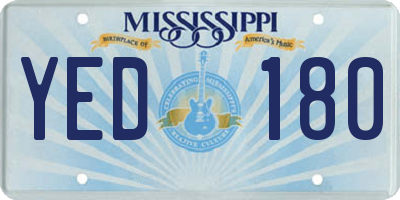 MS license plate YED180