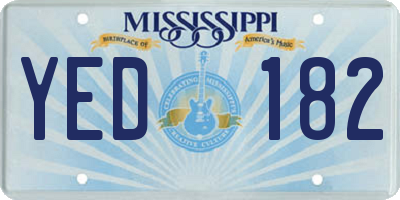 MS license plate YED182