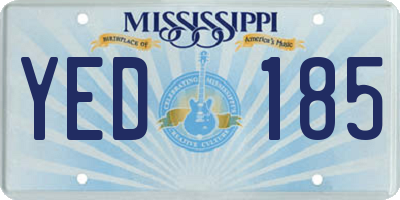 MS license plate YED185
