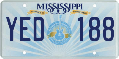 MS license plate YED188