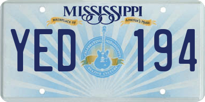 MS license plate YED194
