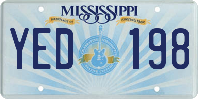 MS license plate YED198
