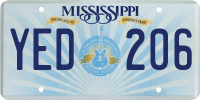 MS license plate YED206