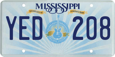 MS license plate YED208