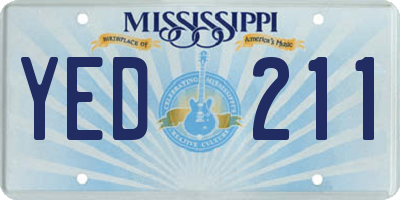 MS license plate YED211