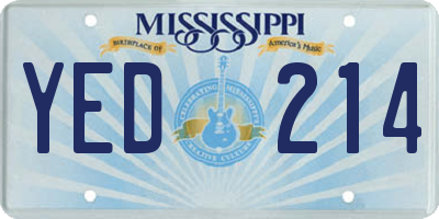MS license plate YED214