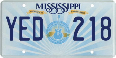 MS license plate YED218