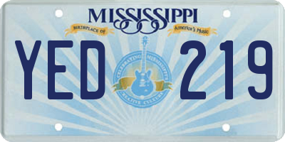 MS license plate YED219
