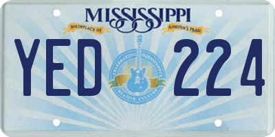 MS license plate YED224