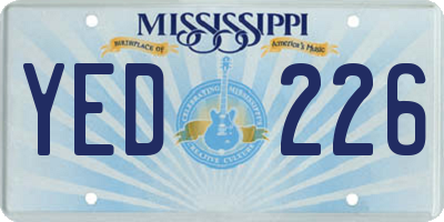 MS license plate YED226