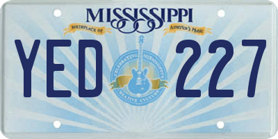 MS license plate YED227