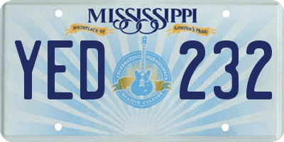 MS license plate YED232