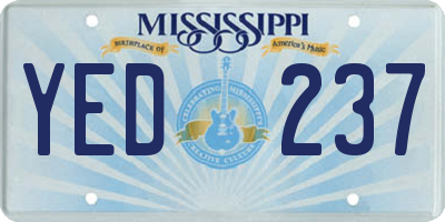 MS license plate YED237