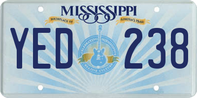 MS license plate YED238
