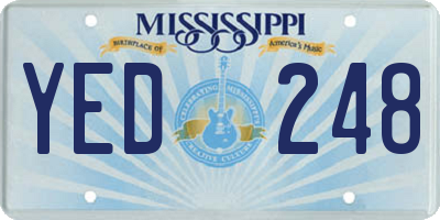 MS license plate YED248