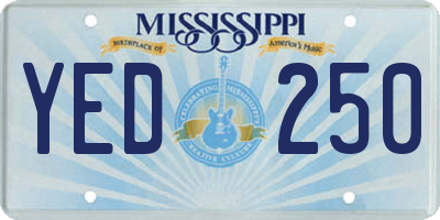 MS license plate YED250