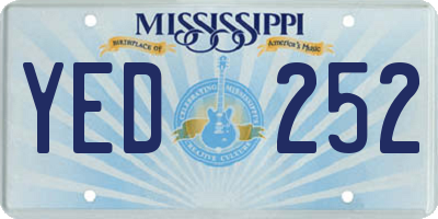 MS license plate YED252