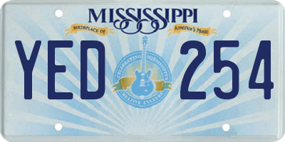 MS license plate YED254