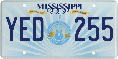 MS license plate YED255