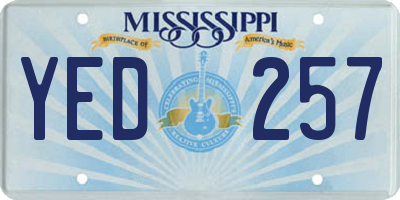 MS license plate YED257