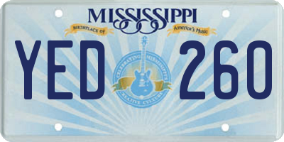 MS license plate YED260